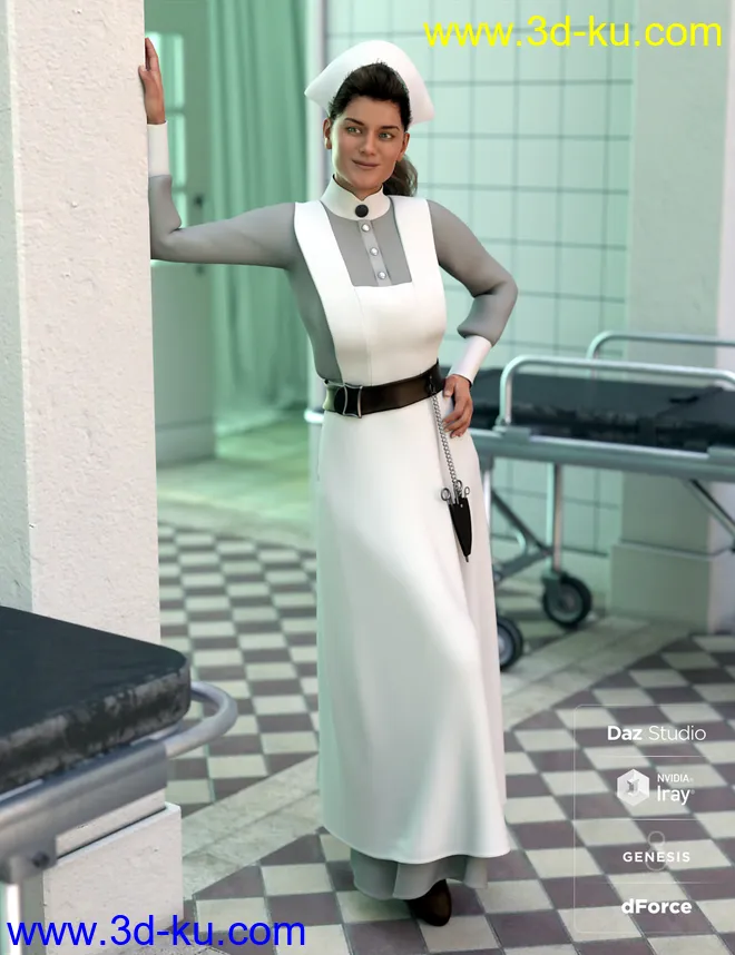 dForce Vintage Nurse for Genesis 8 Female(s)模型的图片3