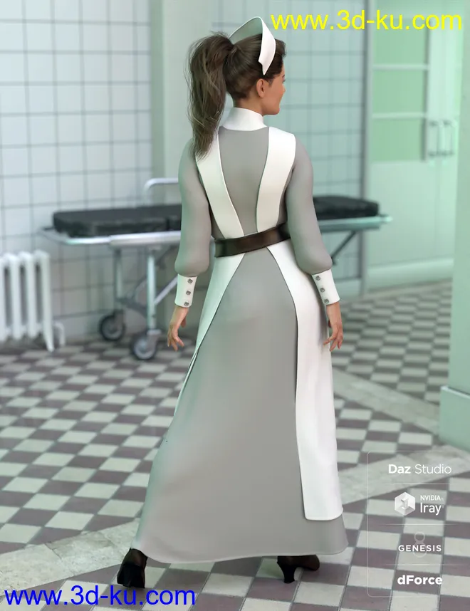 dForce Vintage Nurse for Genesis 8 Female(s)模型的图片5