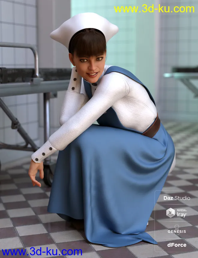 dForce Vintage Nurse for Genesis 8 Female(s)模型的图片6