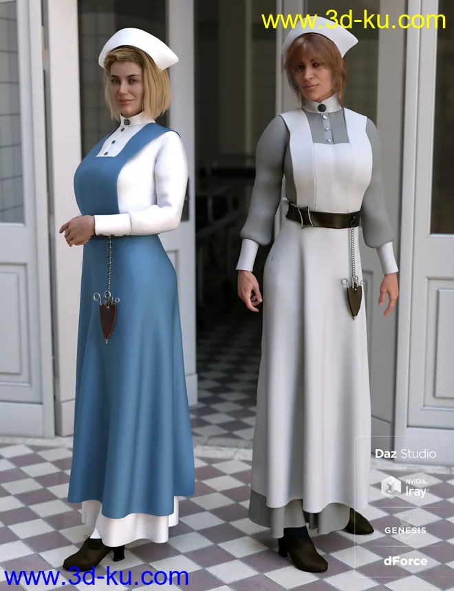 dForce Vintage Nurse for Genesis 8 Female(s)模型的图片7