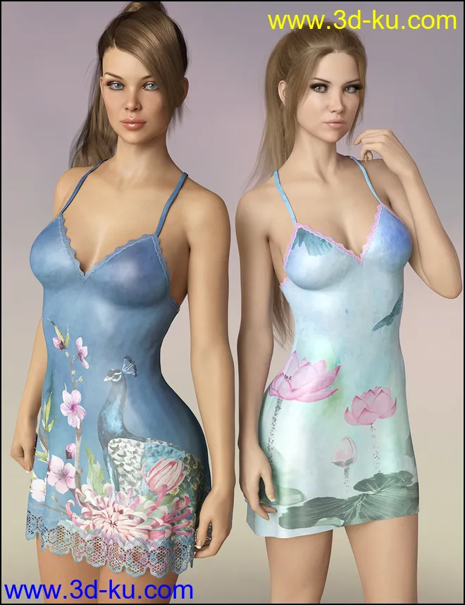 dForce Vivacious Chemise Add-On Textures模型的图片4