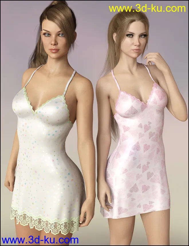 dForce Vivacious Chemise Add-On Textures模型的图片5