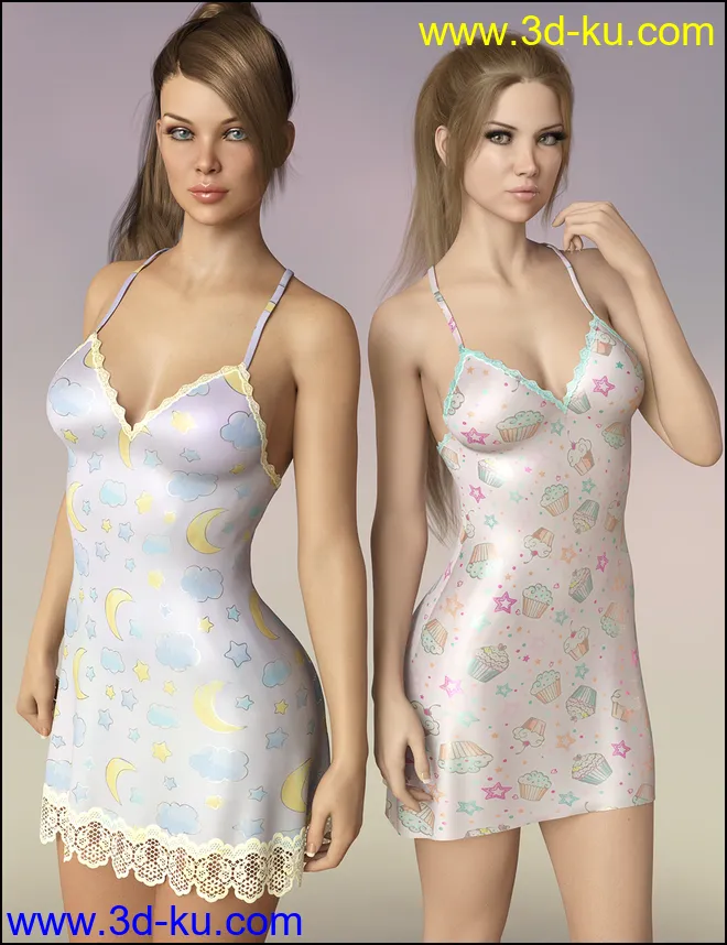 dForce Vivacious Chemise Add-On Textures模型的图片6