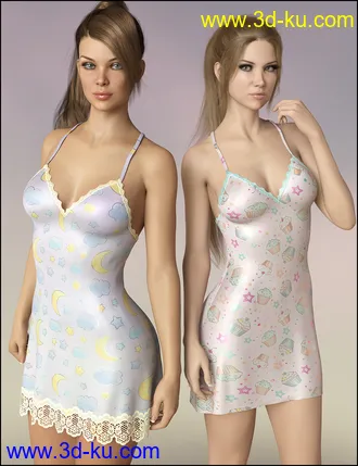 3D打印模型dForce Vivacious Chemise Add-On Textures的图片