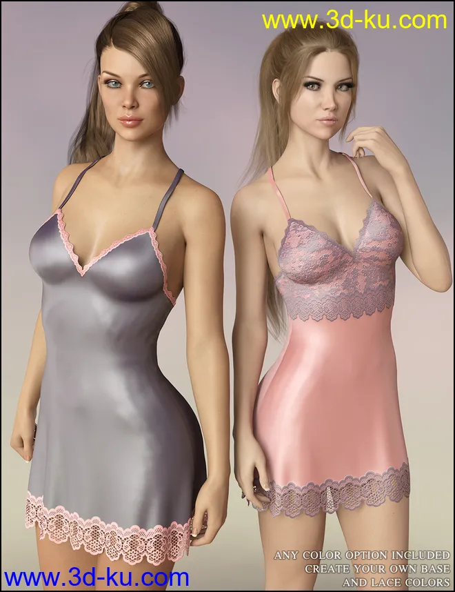 dForce Vivacious Chemise Add-On Textures模型的图片10