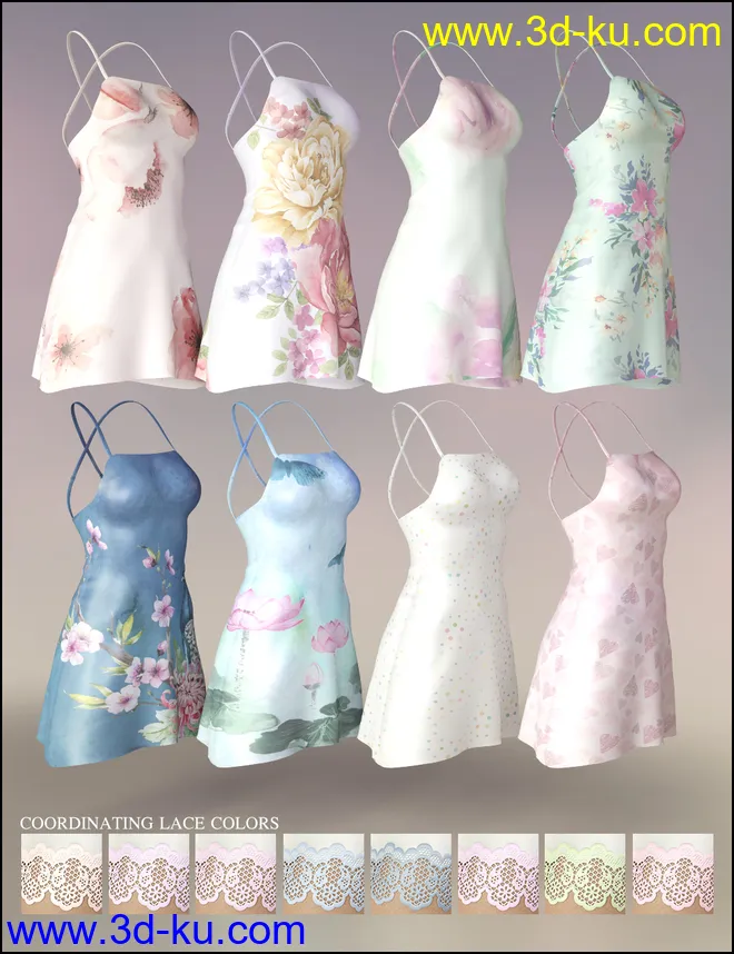 dForce Vivacious Chemise Add-On Textures模型的图片11