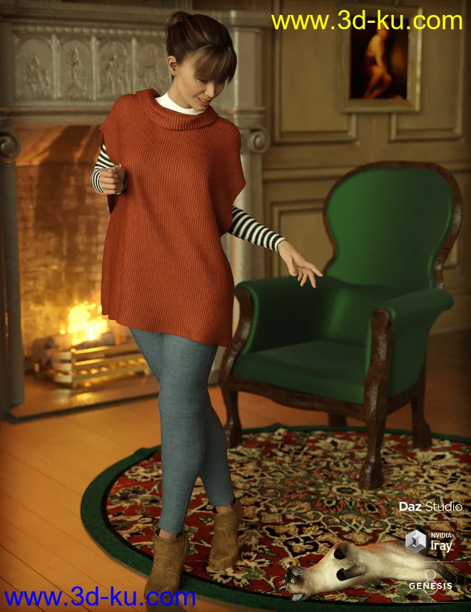 dForce Winter Kisses Outfit for Genesis 8 Female(s)模型的图片1