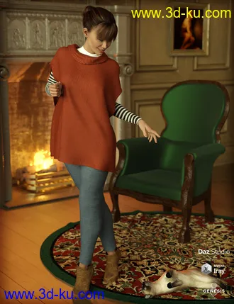 3D打印模型dForce Winter Kisses Outfit for Genesis 8 Female(s)的图片