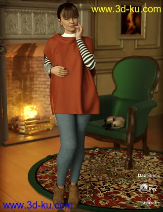 3D打印模型dForce Winter Kisses Outfit for Genesis 8 Female(s)的图片