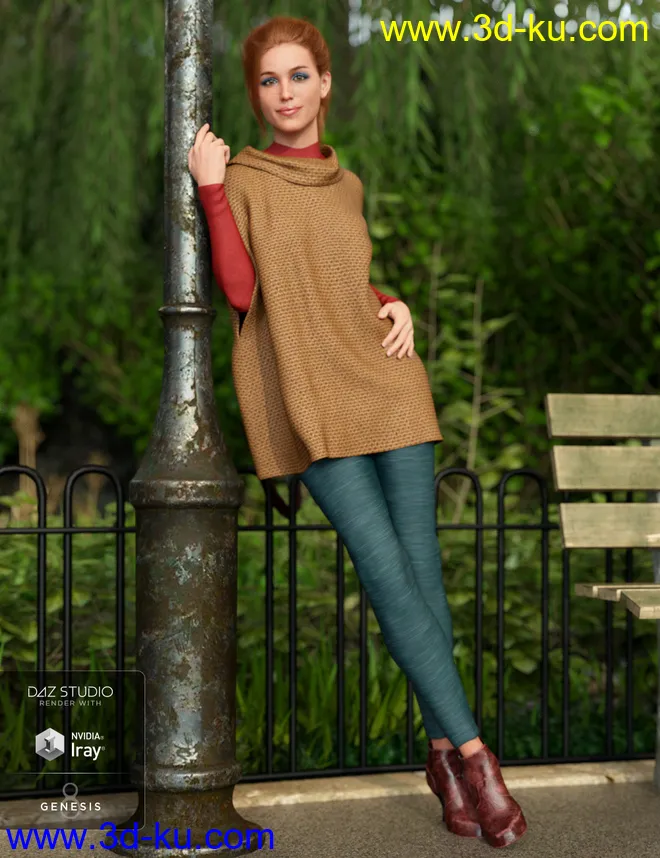 dForce Winter Kisses Outfit Textures模型的图片3