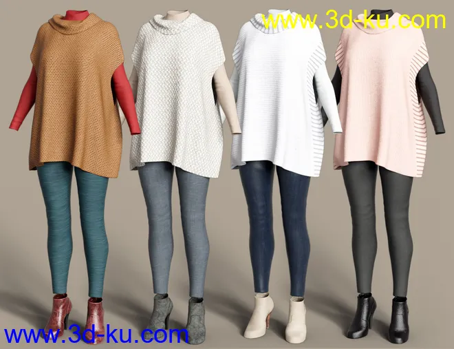 dForce Winter Kisses Outfit Textures模型的图片6