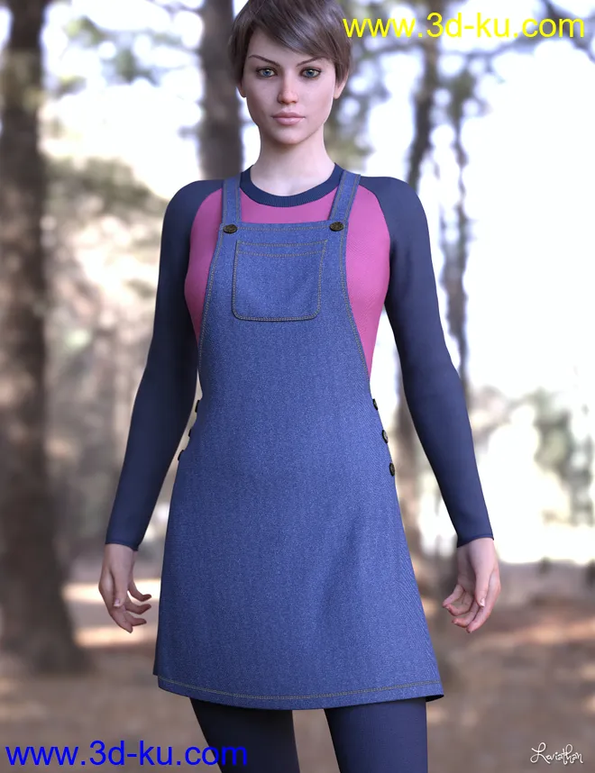 dForce Winterberry Outfit for Genesis 8 Female(s)模型的图片1