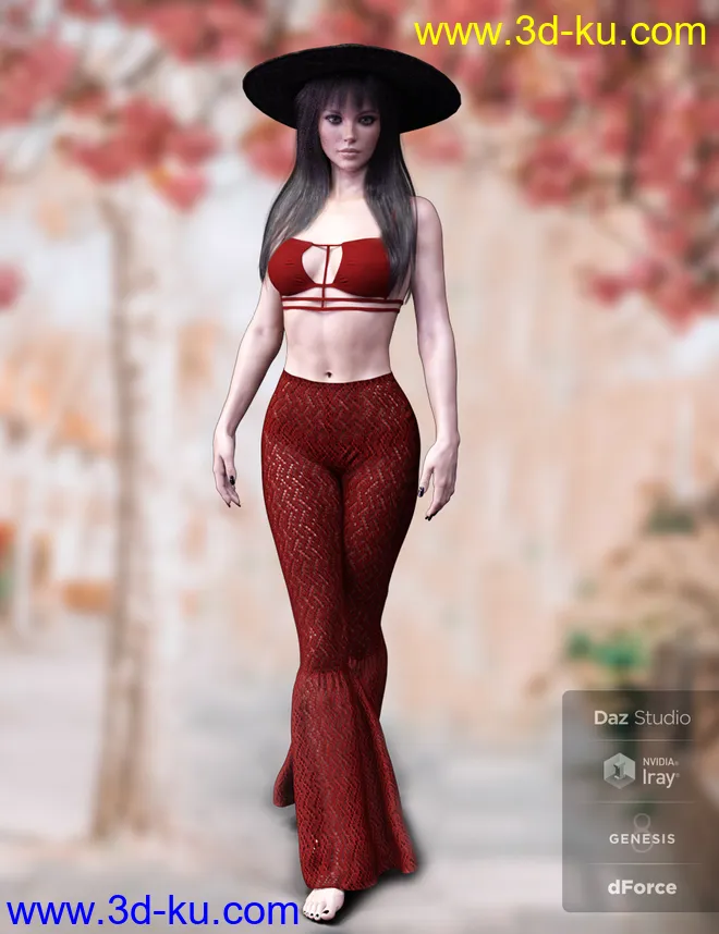 dForce X-Fashion Boho Chic Outfit 05 for Genesis 8 Female(s)模型的图片1