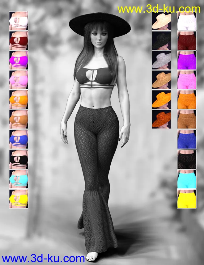 dForce X-Fashion Boho Chic Outfit 05 for Genesis 8 Female(s)模型的图片4