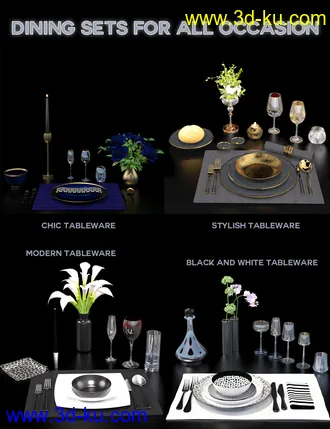 3D打印模型Dining Sets for All Occasions的图片