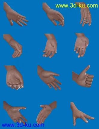 3D打印模型Dramatic Hands for Genesis 8的图片