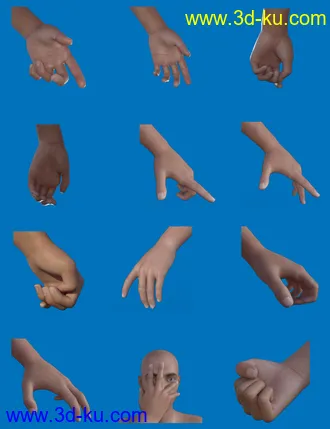 3D打印模型Dramatic Hands for Genesis 8的图片