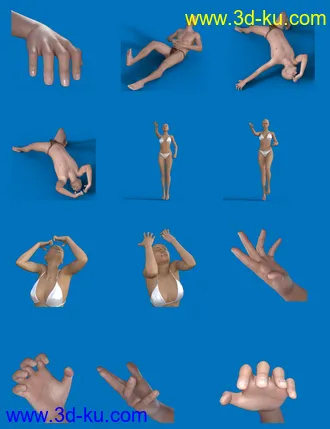 3D打印模型Dramatic Hands for Genesis 8的图片