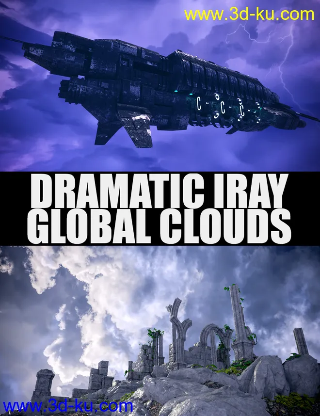 Dramatic Iray Global Clouds模型的图片1