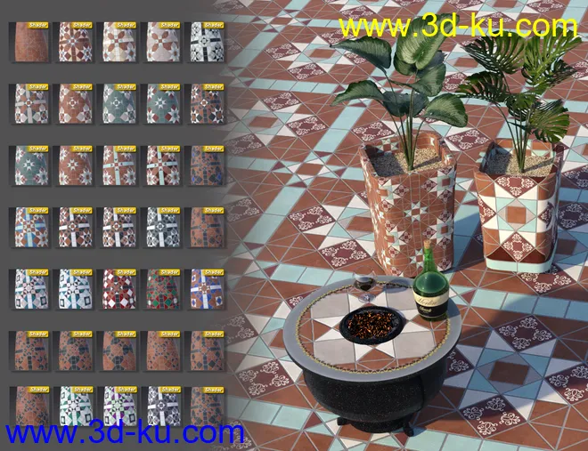 Edwardian Inspired Floor Tile Shaders Vol 2模型的图片3