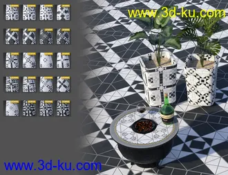 3D打印模型Edwardian Inspired Floor Tile Shaders Vol 2的图片