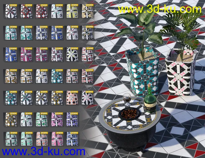 Edwardian Inspired Floor Tile Shaders Vol 2模型的图片5