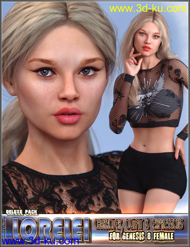EJ Lorelei Deluxe Pack For Genesis 8 Female模型的图片1