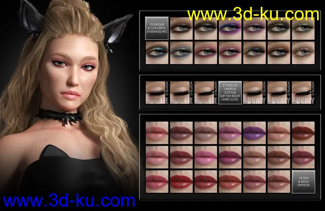 Ellison HD for Genesis 3 and 8 Female模型的图片4