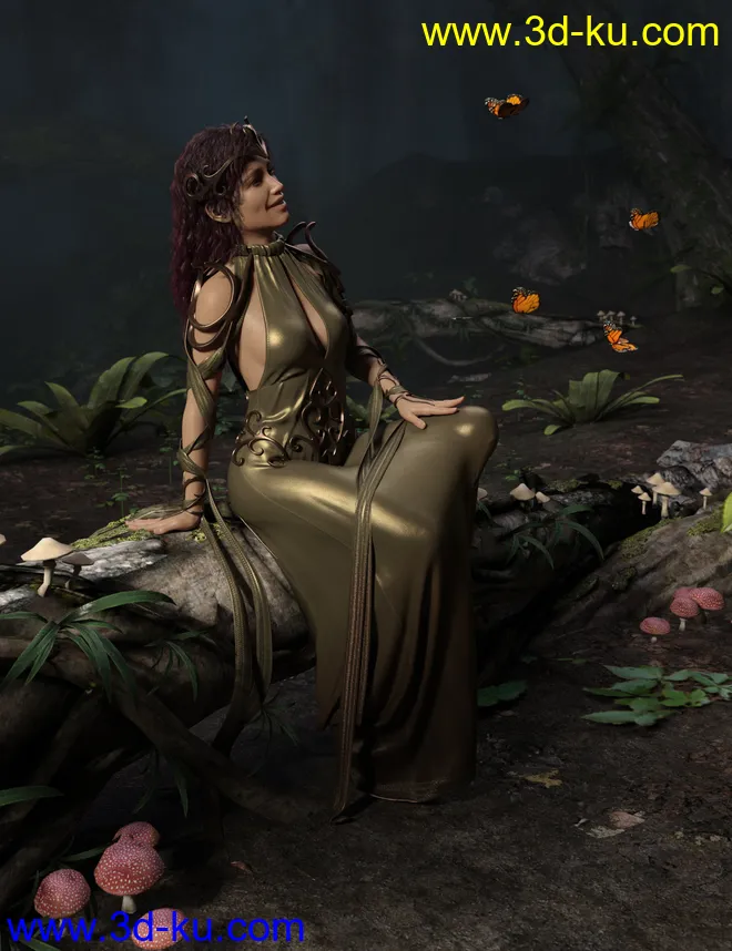 Enchanted Queen Poses and Props for Genesis 8 Female(s)模型的图片3