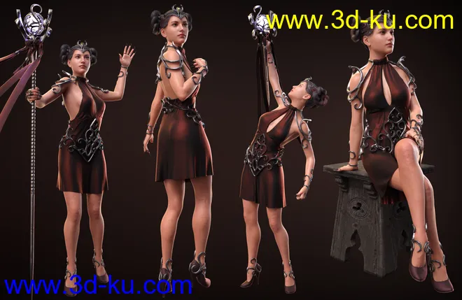 Enchanted Queen Poses and Props for Genesis 8 Female(s)模型的图片4