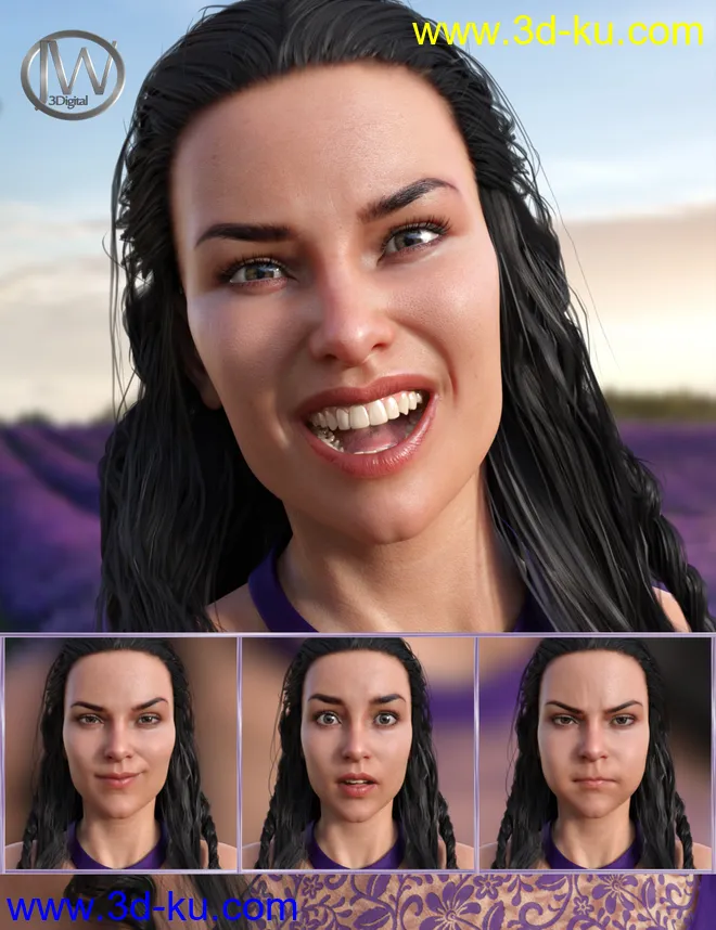 Energetic Life Expressions for Genesis 8 Female and Babina 8模型的图片1