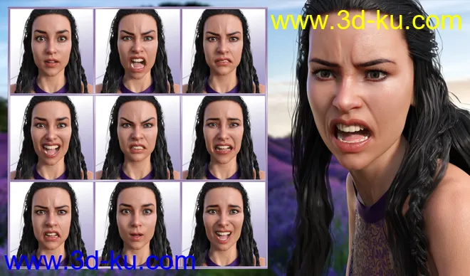 Energetic Life Expressions for Genesis 8 Female and Babina 8模型的图片4