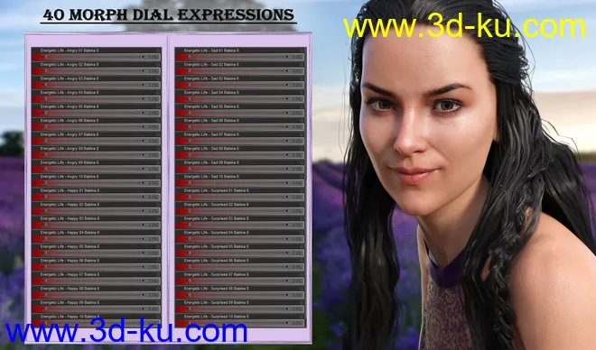 Energetic Life Expressions for Genesis 8 Female and Babina 8模型的图片7