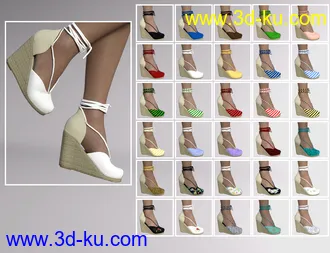 3D打印模型Espadrilles for Genesis 8 Female(s)的图片