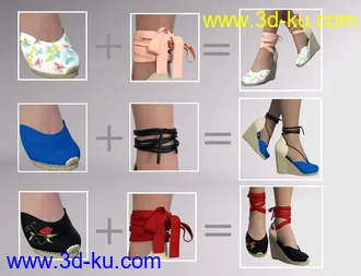 3D打印模型Espadrilles for Genesis 8 Female(s)的图片