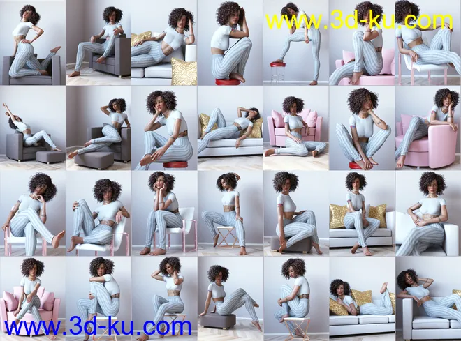 Every Day Furniture Props and Poses for Genesis 8模型的图片4