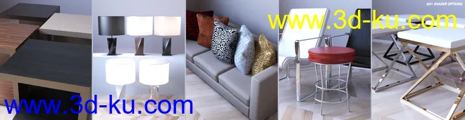 Every Day Furniture Props and Poses for Genesis 8模型的图片9