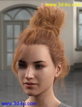 3D打印模型Everyday Updo 2 Hair for Genesis 3 and 8的图片