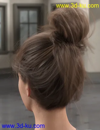 3D打印模型Everyday Updo 2 Hair for Genesis 3 and 8的图片