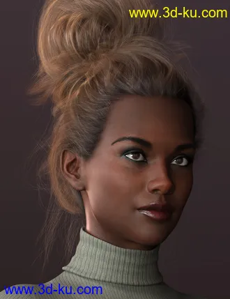 3D打印模型Everyday Updo 2 Hair for Genesis 3 and 8的图片