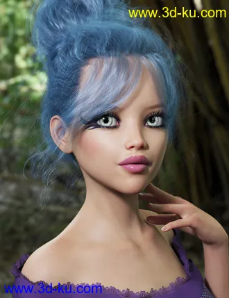 3D打印模型Everyday Updo 2 Hair for Genesis 3 and 8的图片