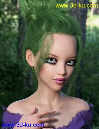 3D打印模型Everyday Updo 2 Hair for Genesis 3 and 8的图片