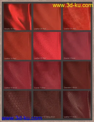 3D打印模型Exotic Leather Shader Presets 3 for Iray的图片