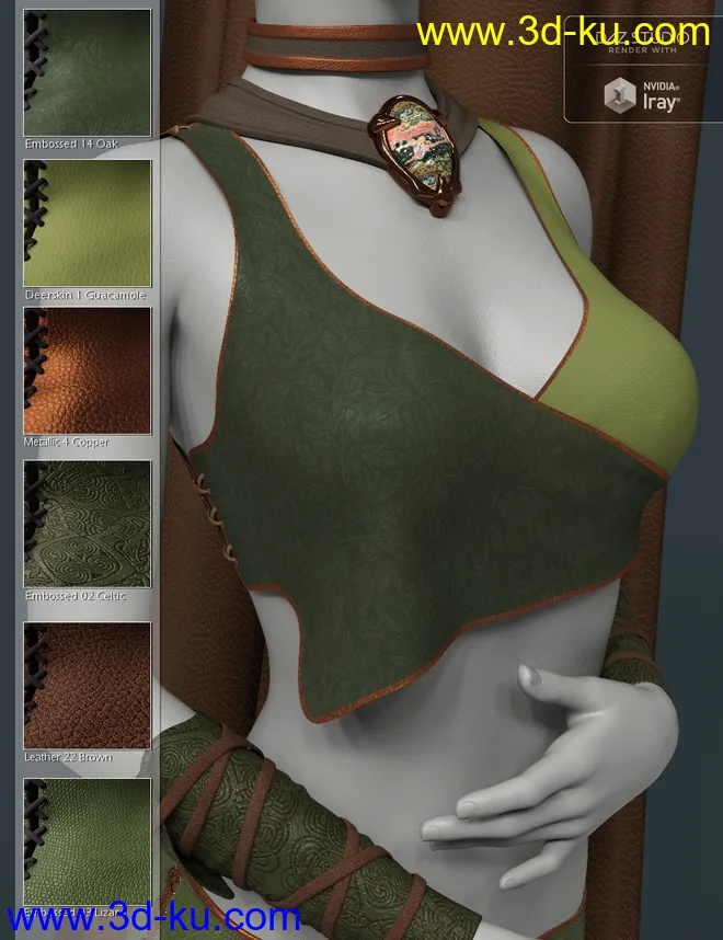 Exotic Leather Shader Presets 3 for Iray模型的图片4
