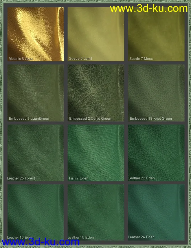 Exotic Leather Shader Presets 3 for Iray模型的图片5