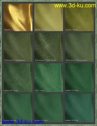 3D打印模型Exotic Leather Shader Presets 3 for Iray的图片