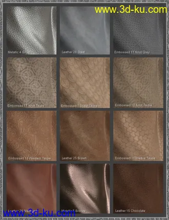 3D打印模型Exotic Leather Shader Presets 3 for Iray的图片