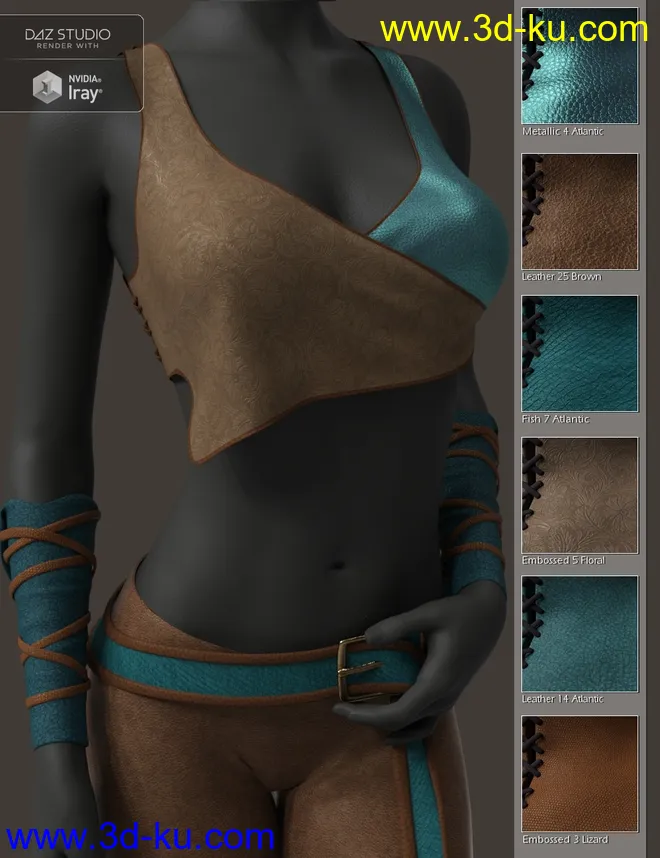 Exotic Leather Shader Presets 3 for Iray模型的图片7