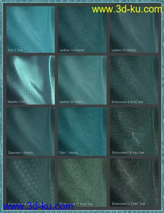 3D打印模型Exotic Leather Shader Presets 3 for Iray的图片