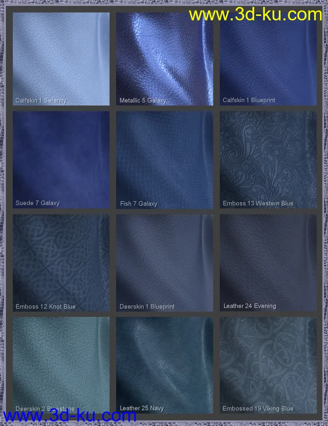 Exotic Leather Shader Presets 3 for Iray模型的图片9